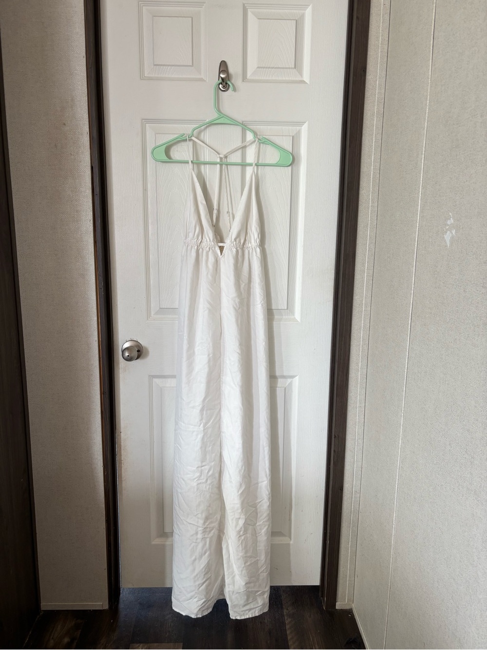 White Strappy V-Neck Dress